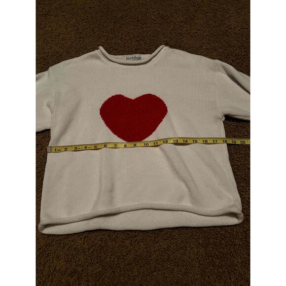 NorthStyle Womens Heart Pattern Long Sleeve Pullover Sweater Size Large - Picture 4 of 5